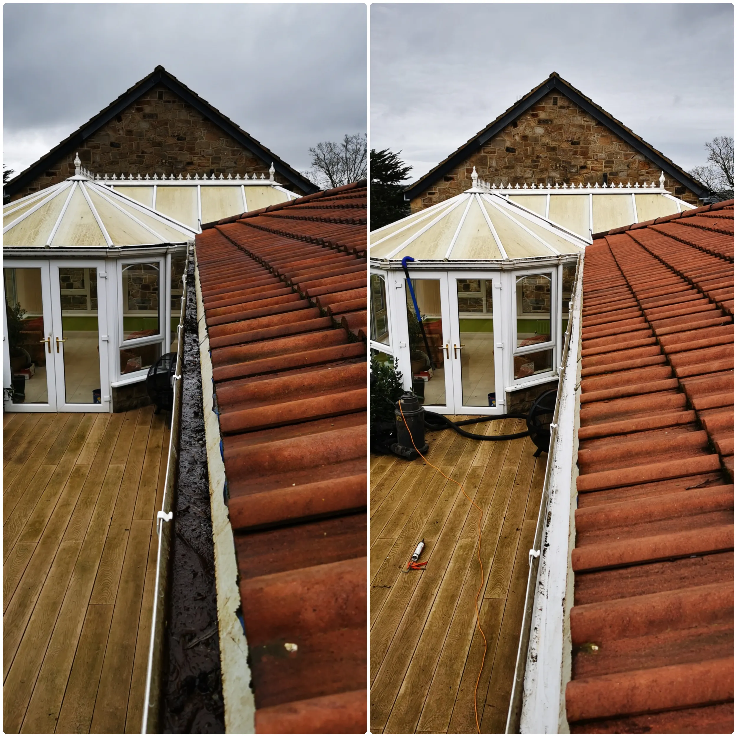 Conservatory gutter clean