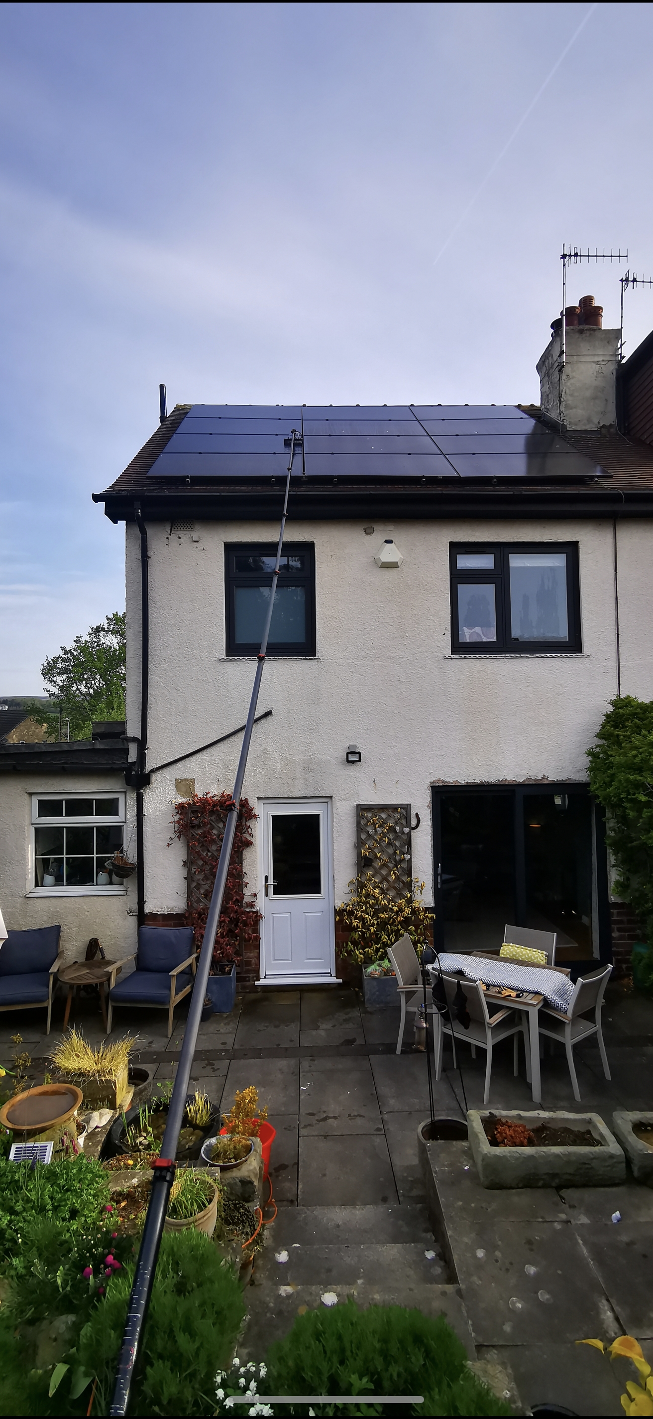Solar panel cleaning before and after